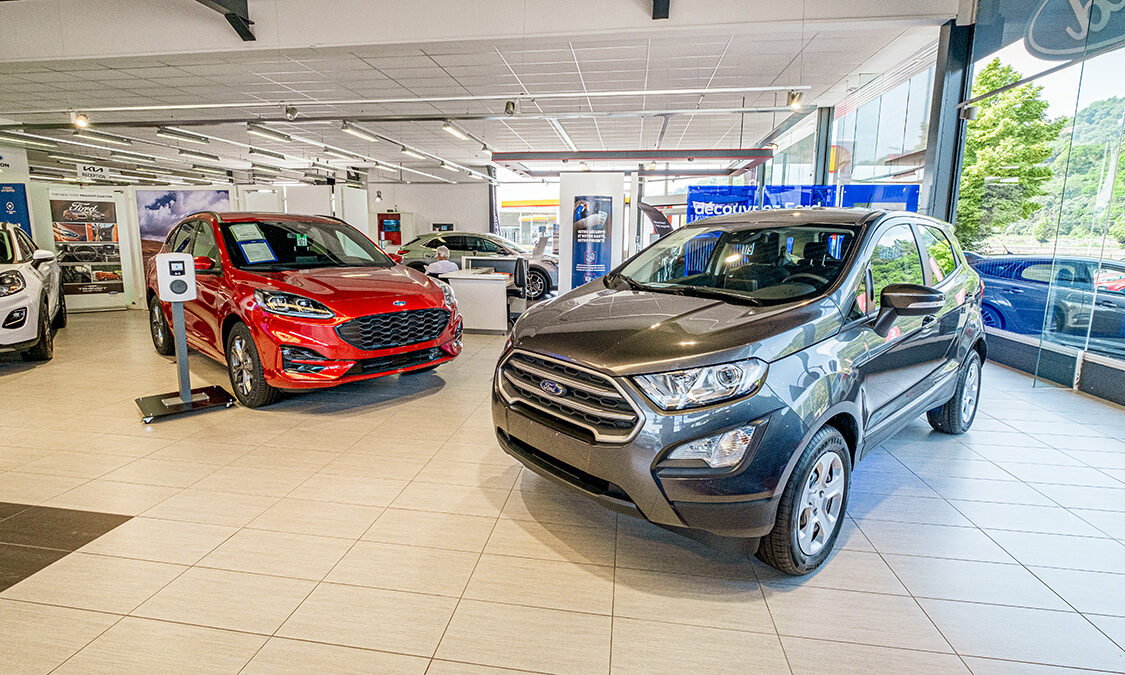 Intérieur de la concession Ford de Huy