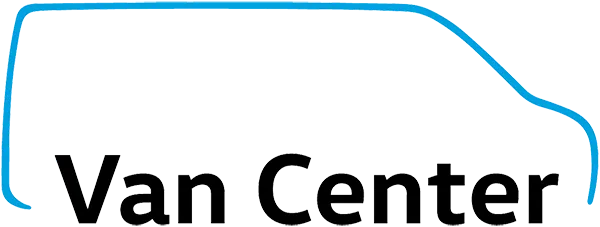 Logo de Van Center avec une silhouette de van bleu au-dessus du texte noir "Van Center".